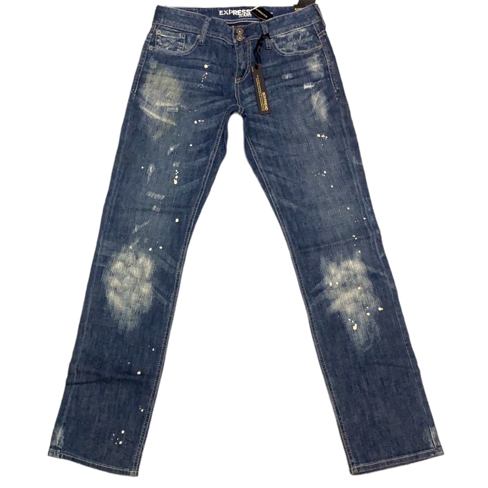 Express distressed bleached boyfriend jeans